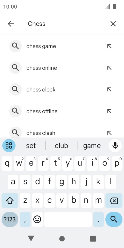 Key in the name or subject of the required app and press the search icon.