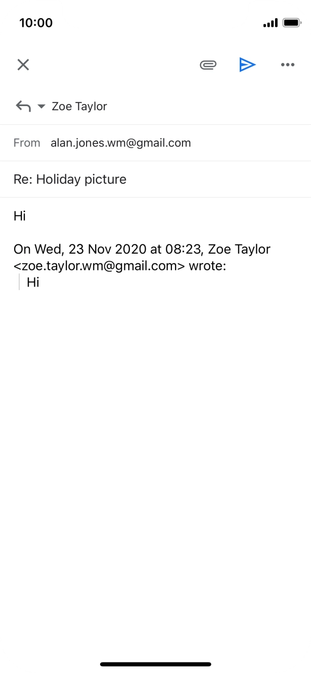 Write the required text and press the send icon.