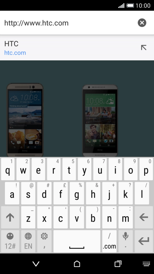 Key in the address of the required web page and press enter.