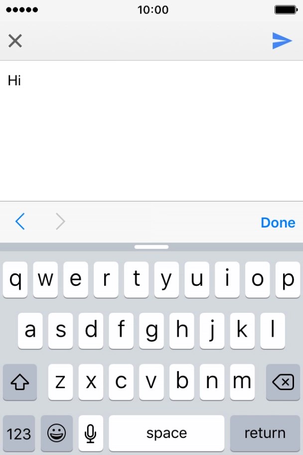 Press the send icon. Press the send icon.