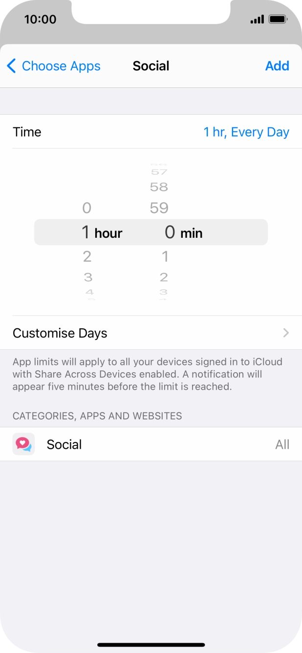 Press Customise Days.