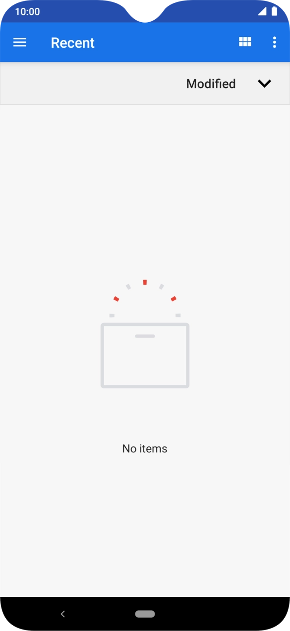 Slide your finger right starting from the left side of the screen and go to the required folder.
