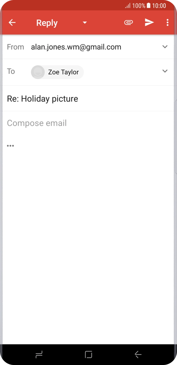 Press the text input field and write the required text.