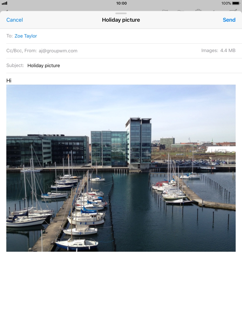 Press Send when you've finished your email.