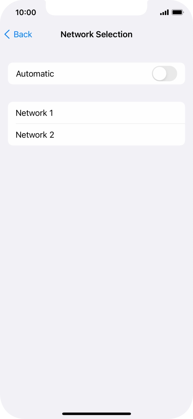 If you turn off the function, press the required network.