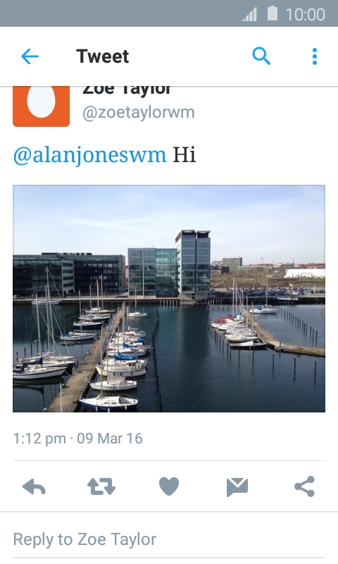 Press the reply icon.