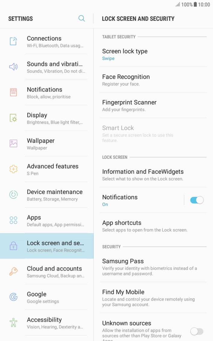 Press Fingerprint Scanner.