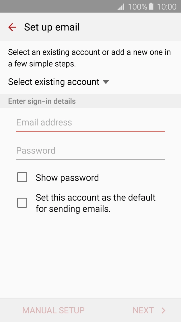 Press Email address and key in your Telstra email address.