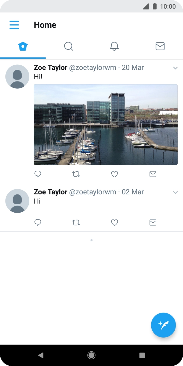 Press the new tweet icon.