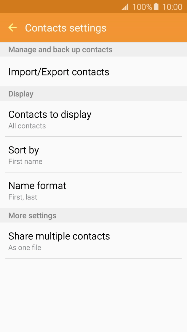 Press Import/Export contacts.