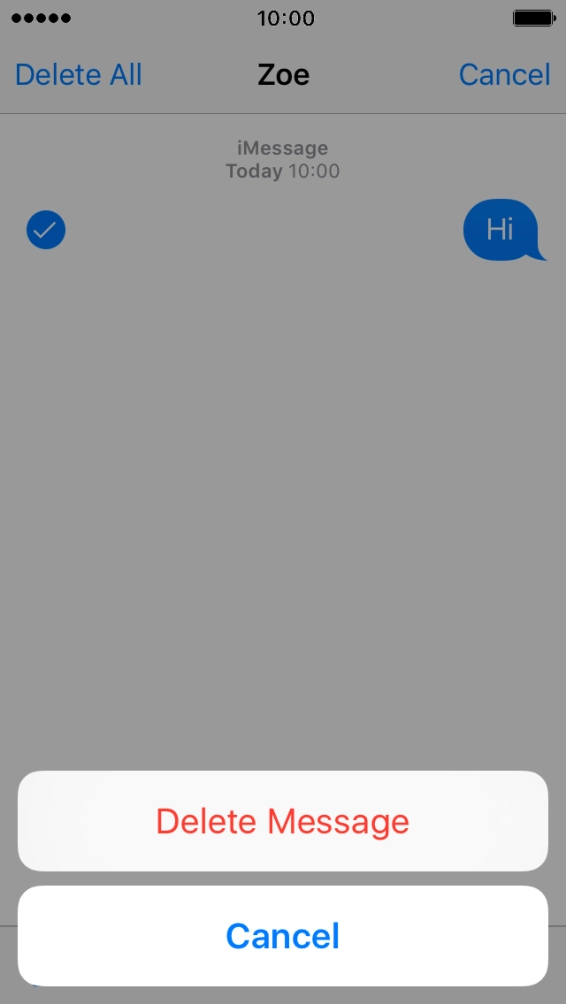 Press Delete Message. Press Delete Message.