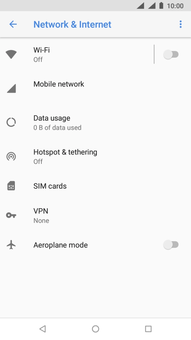 Press Mobile network.