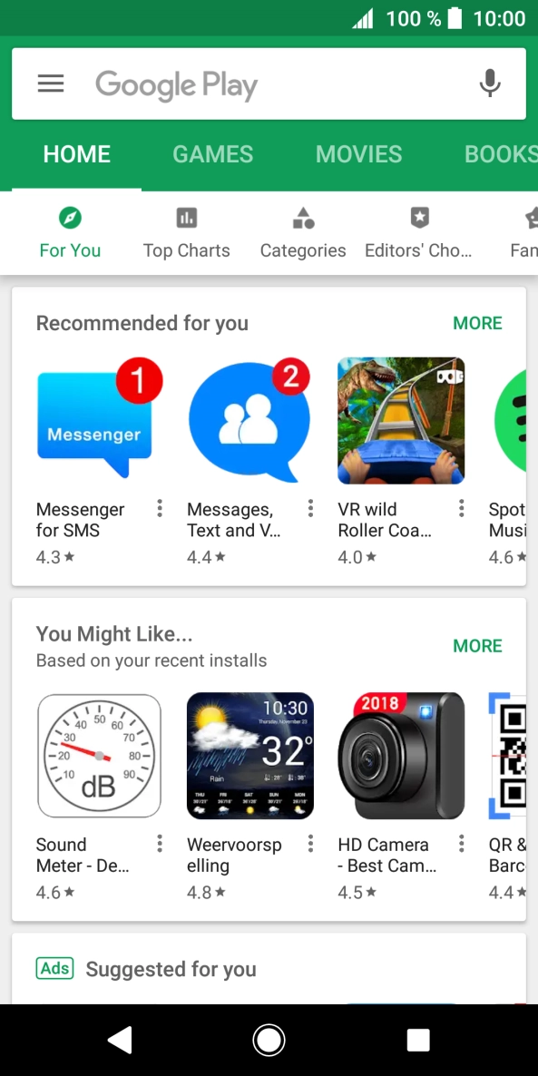 Press the search field.