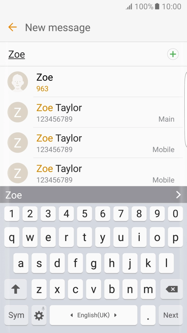 Press the required contact. Press the required contact.