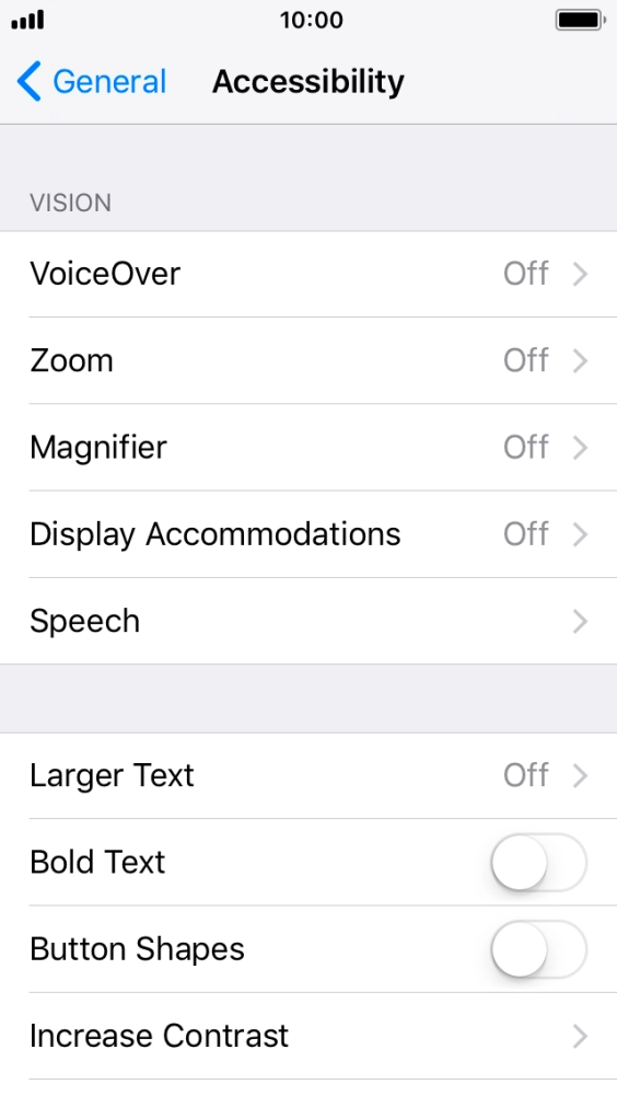 Press Display Accommodations.