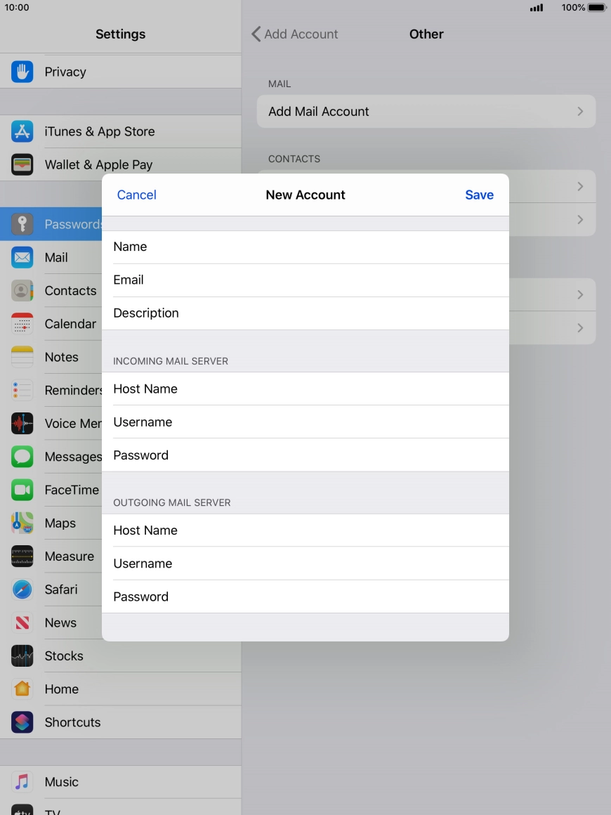 Press Save. Your email account has now been set up. To select more settings for incoming and outgoing server, proceed with the following steps.