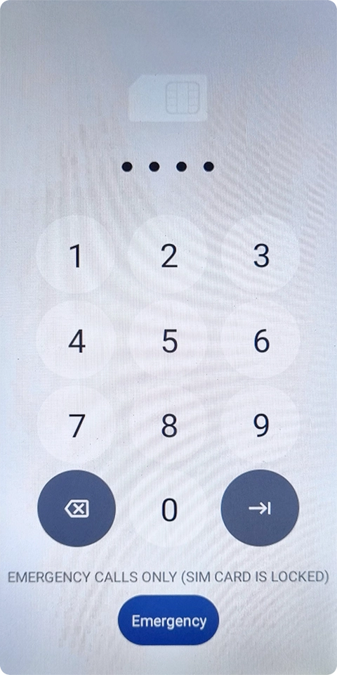 If your SIM is locked, key in your PIN and press arrow right.