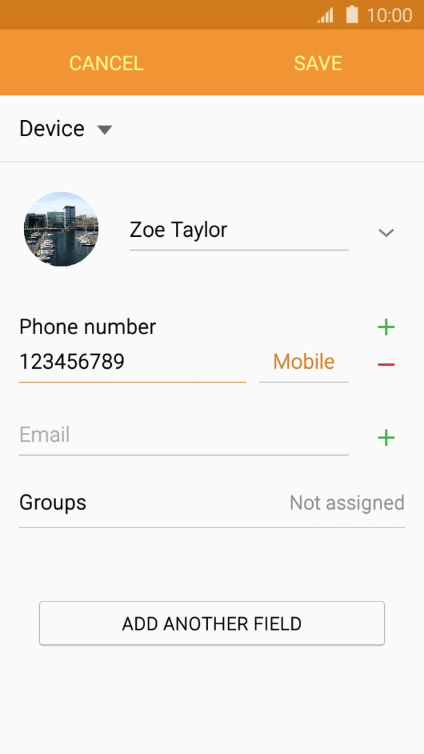 Press the field next to the phone number.