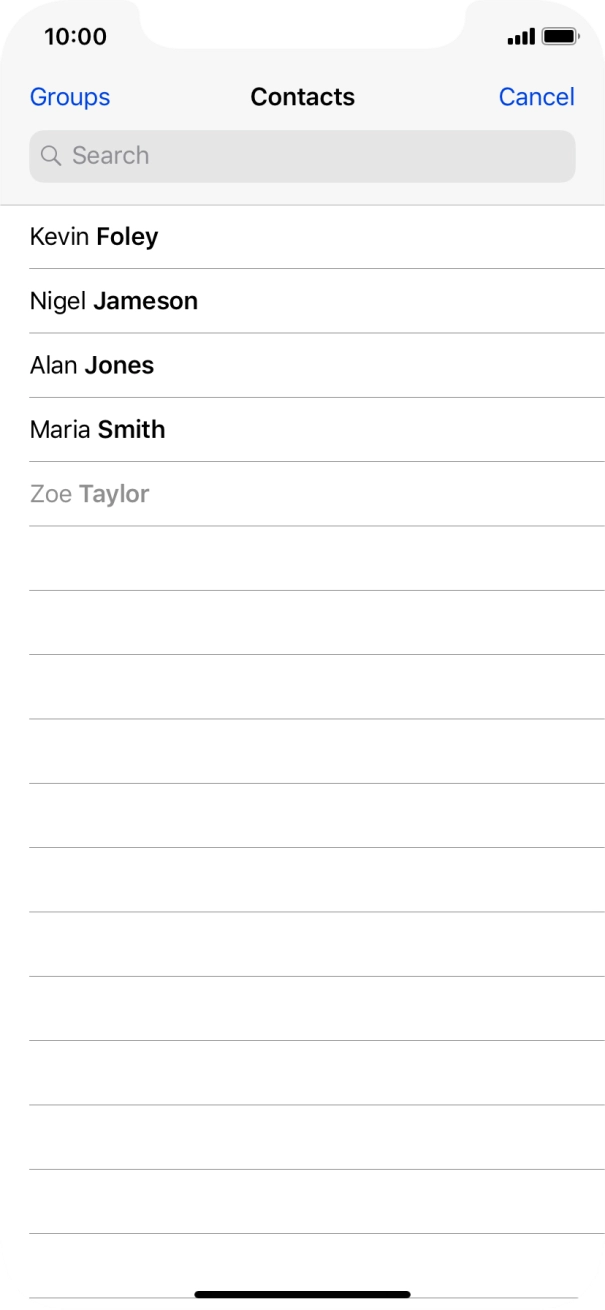 Press the required contact.