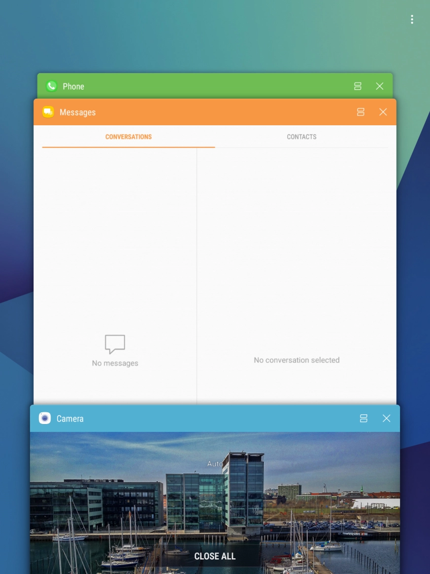 To end one running application, slide your finger right on the required application.