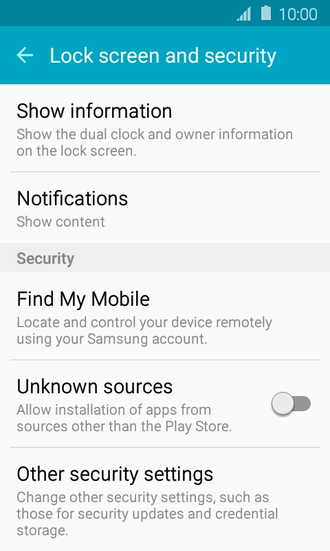 Press Other security settings. Press Other security settings.