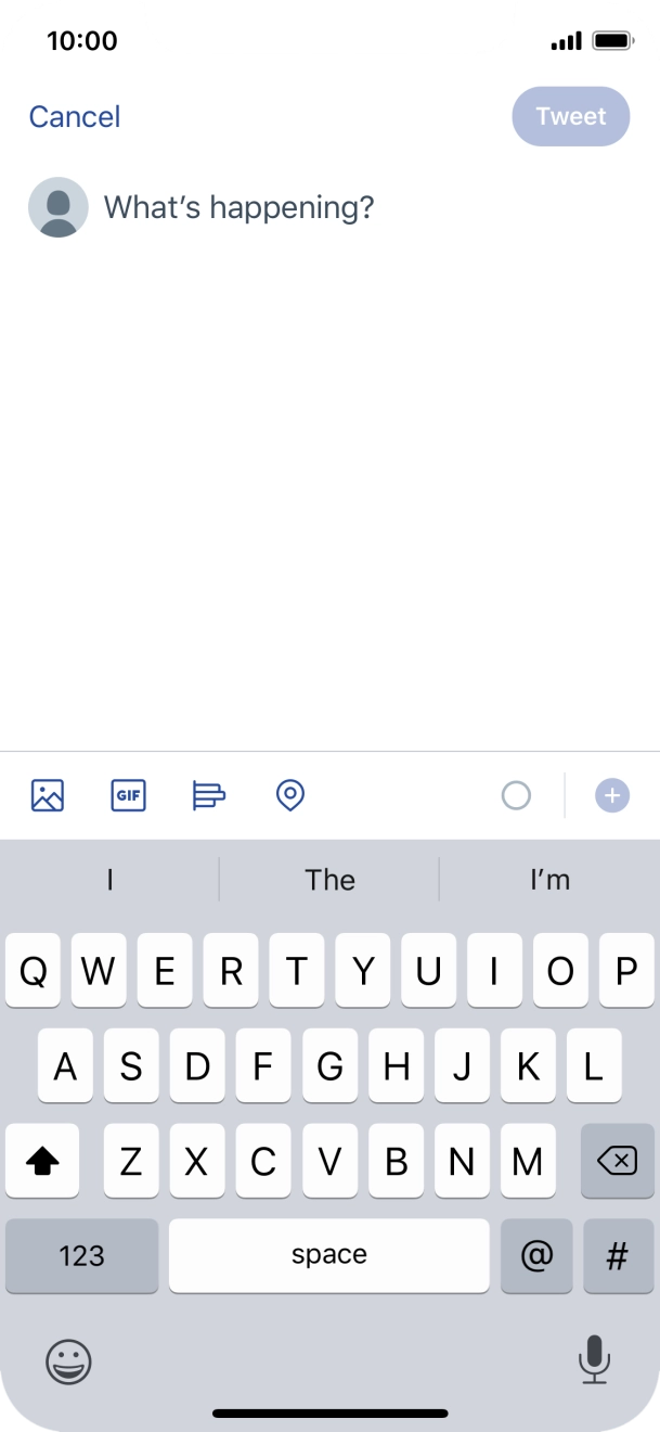 Press the text input field.