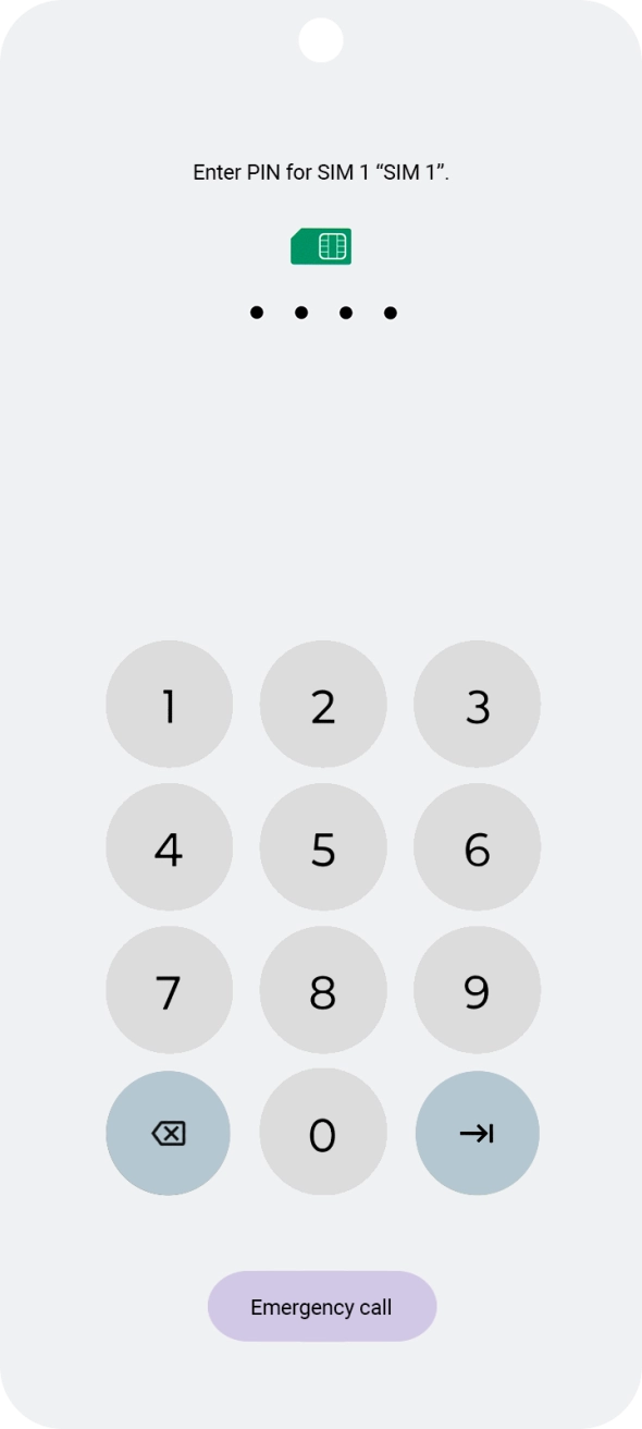If your SIM is locked, key in your PIN and press arrow right.