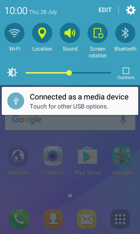 Press the settings icon.