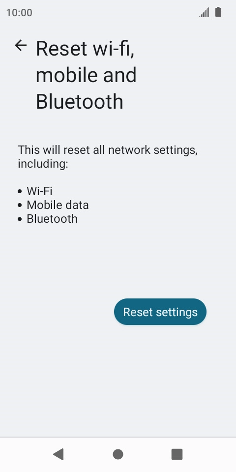 Press Reset settings.