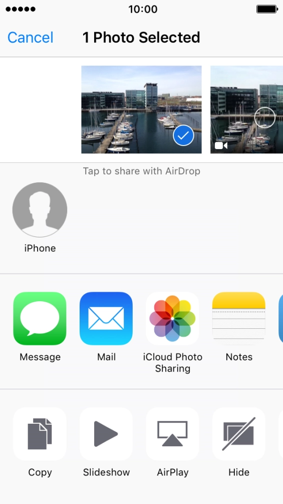 Press the required device.