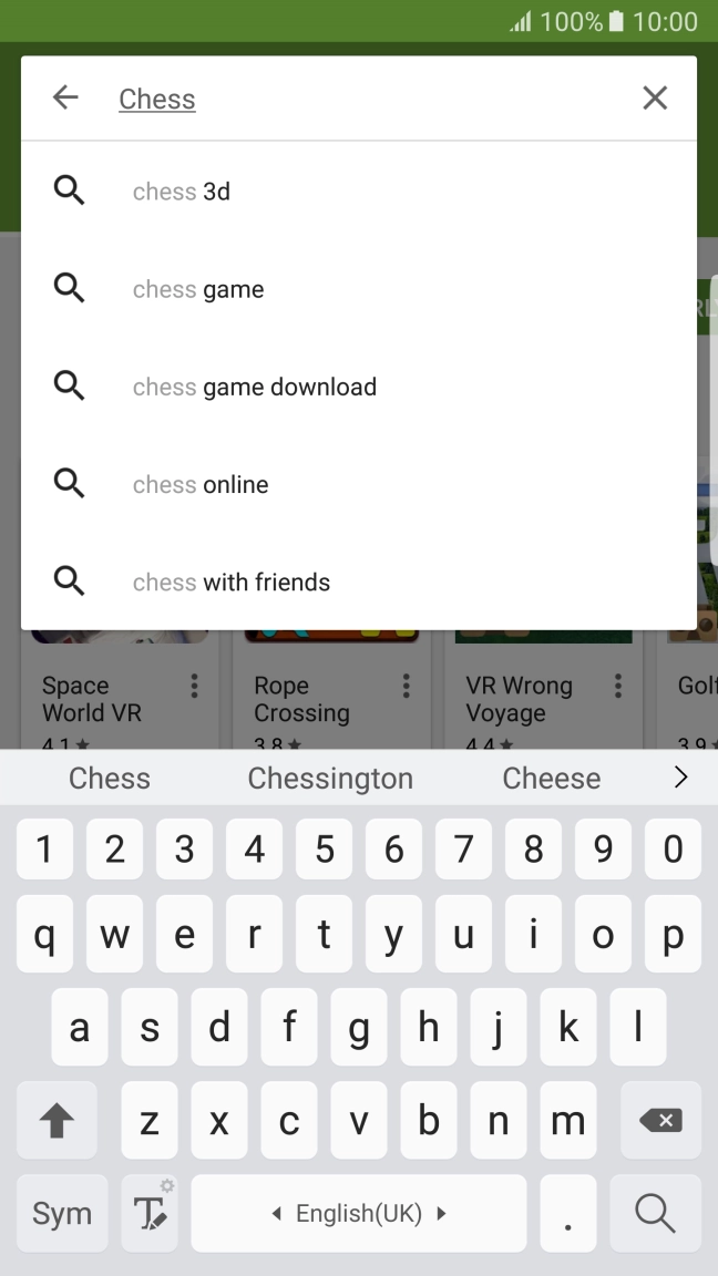 Key in the name or subject of the required app and press the search icon.