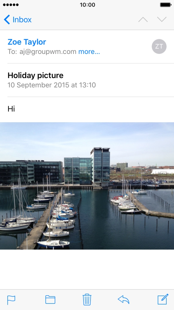 Press the reply icon.