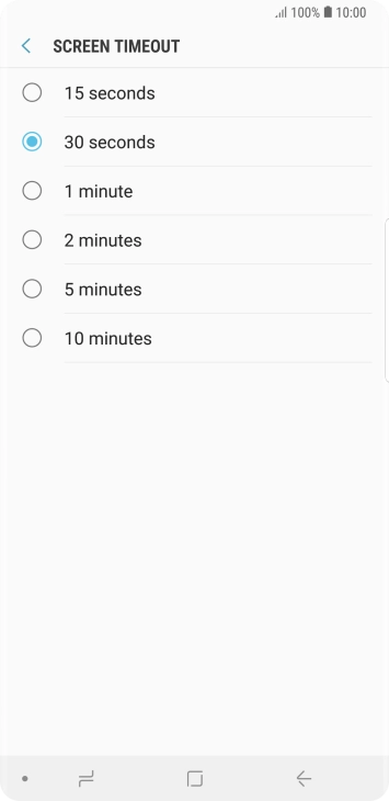 Press the required setting. Press the required setting.