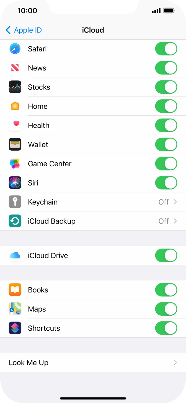 Press iCloud Backup.