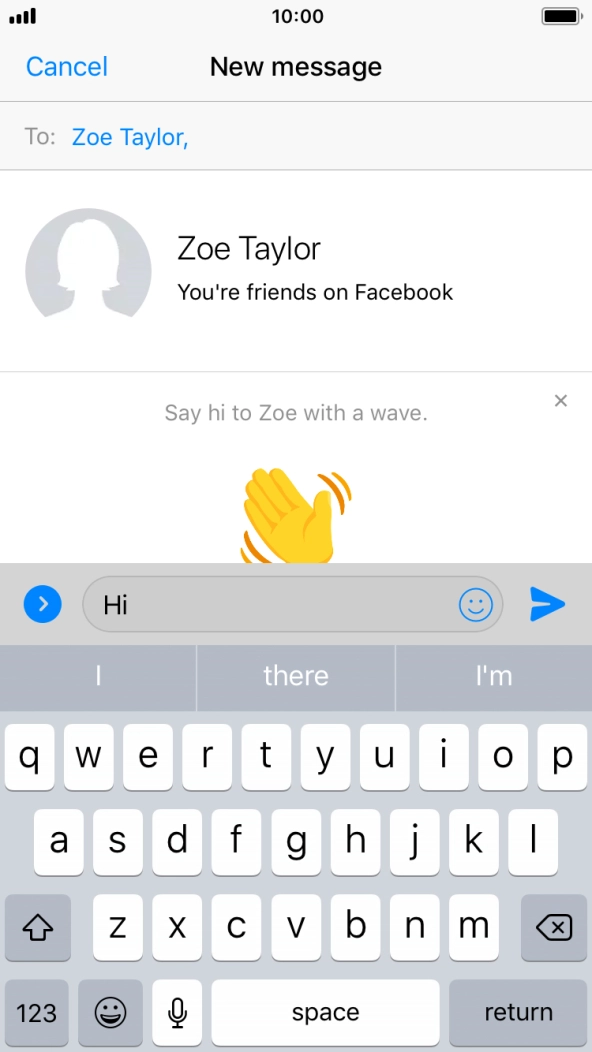 Write the required message and press the send icon.
