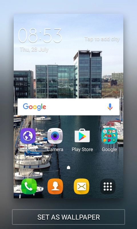 Press SET AS WALLPAPER.