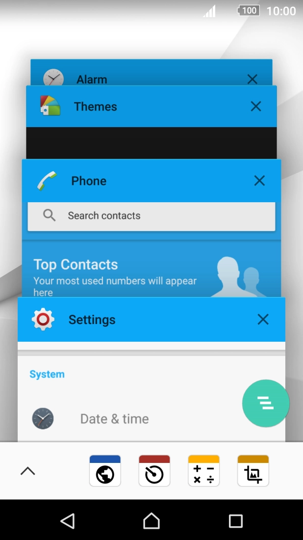 Press the end all icon to end all running applications.