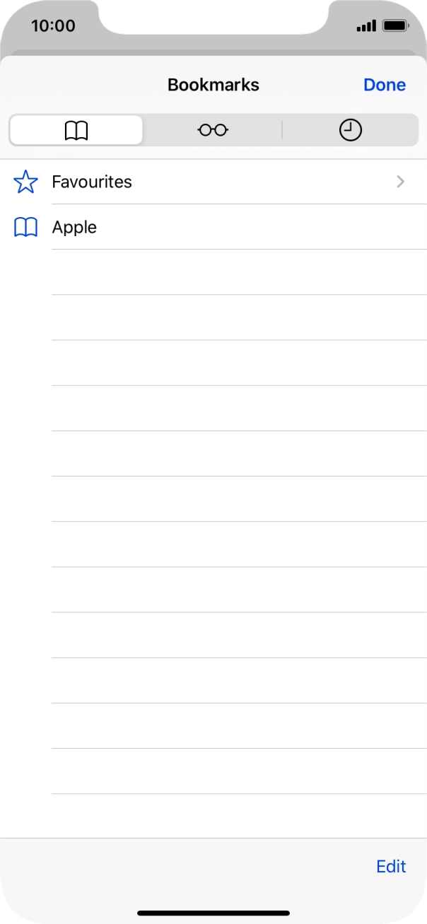 Press the required bookmark.