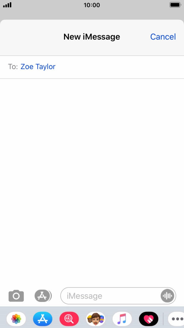 You can also send pictures, video clips, audio files and different effects in your iMessage. Follow the instructions on the screen to send your iMessage with the required content.