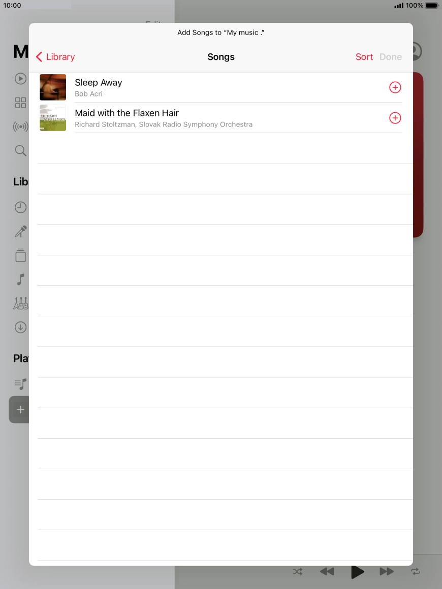 Go to the required category and press the required audio file.