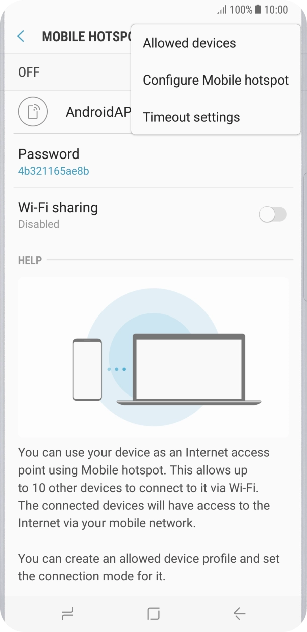 Press Configure Mobile hotspot.