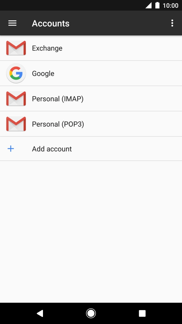 Press the required account type.