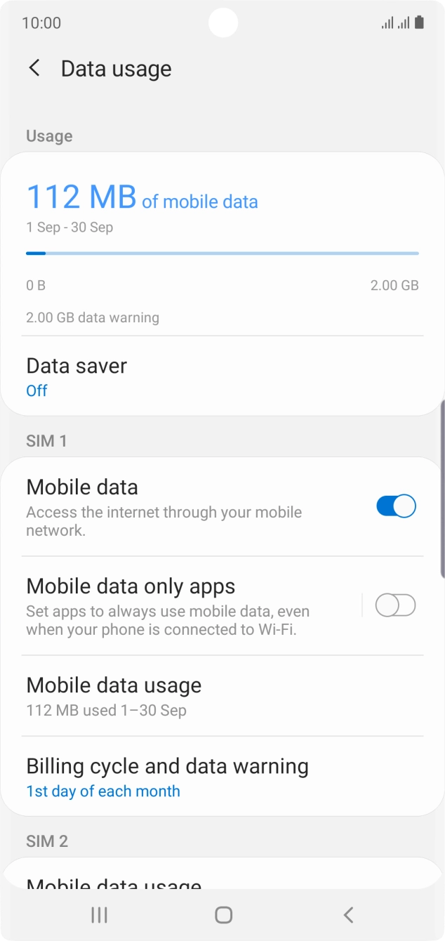 The total data usage is displayed.