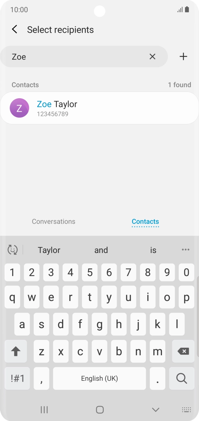 Press the required contact.