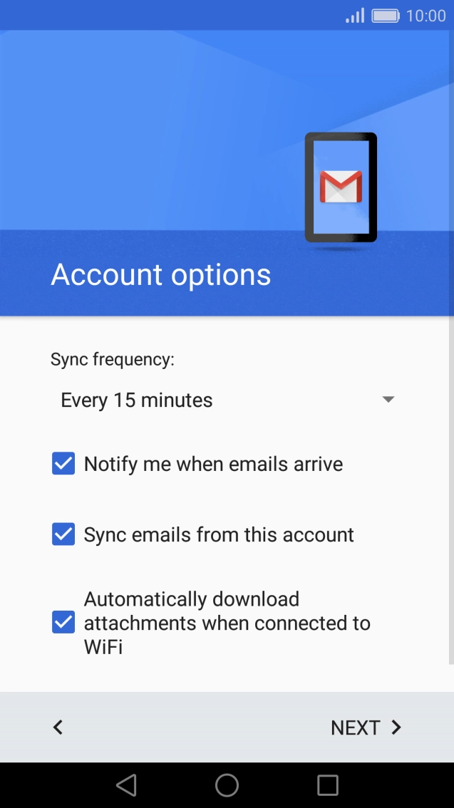 If this screen is displayed, you email account has been recognised and set up automatically. Follow the instructions on the screen to key in more information and finish setting up your phone. If this screen is displayed, you email account has been recognised and set up automatically. Follow the instructions on the screen to key in more information and finish setting up your phone.