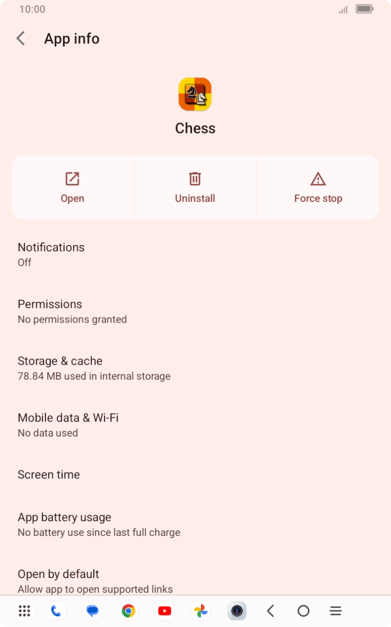 Press Storage & cache.