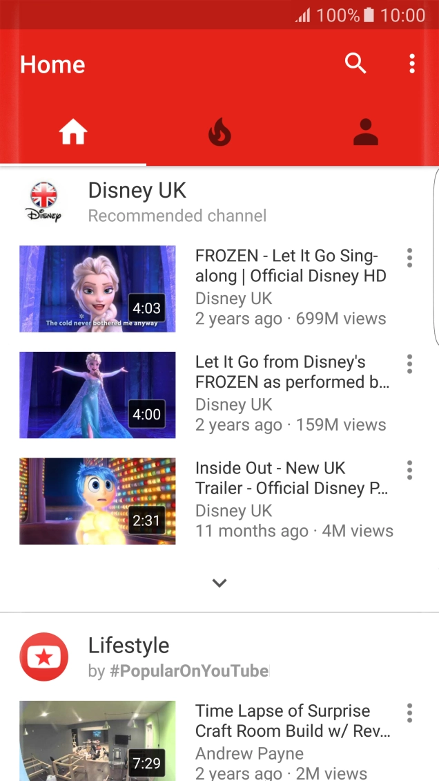 Press the profile icon.