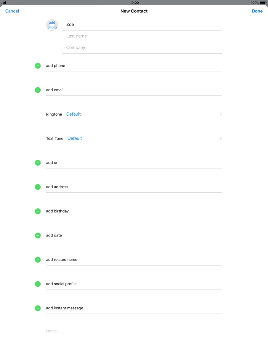 Press Last name and key in the last name.