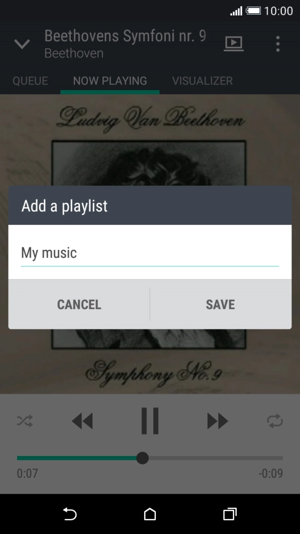 Key in a name for the playlist and press SAVE.