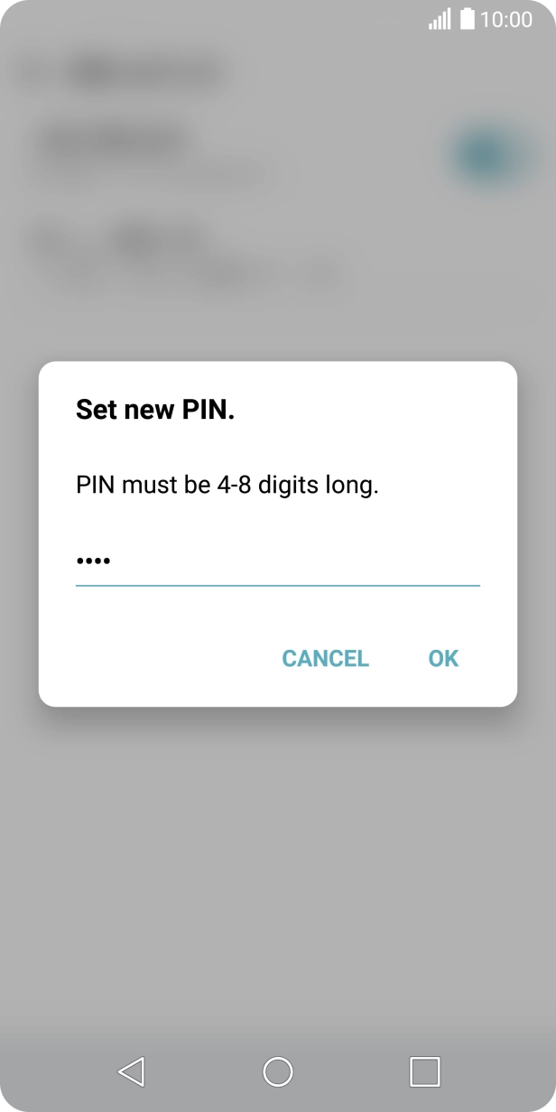 Key in a new four-digit PIN and press OK.